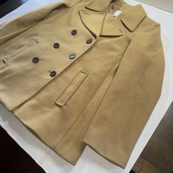 Old Navy Womens Pea Coat Soft Wool Blend Jacket Khaki Color Sz XL - Picture 5 of 14